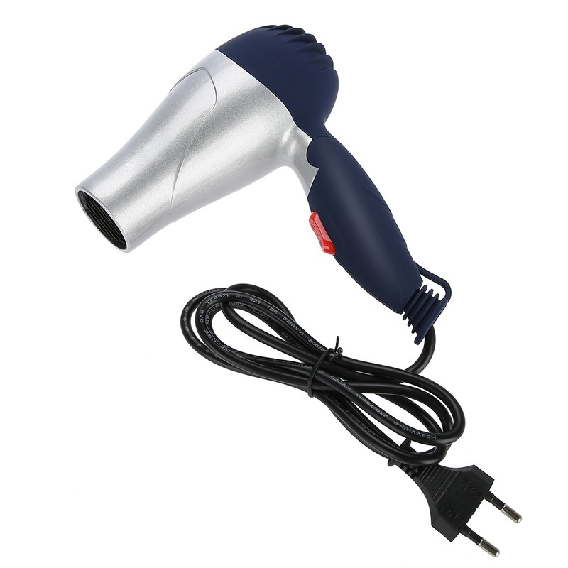 Lightweight Foldable Mini Hair Dryer Portable Adjustable Blow Dryer Silver