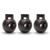 Realm Single Hole Round Cord Locks Black with Spring Loaded