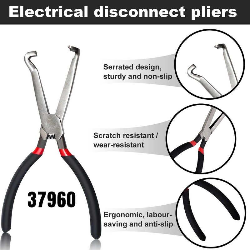 SecureElastic Electrical Disconnect Pliers 37960, Electrical Connector Separator 13120, 8in