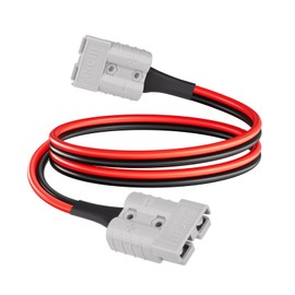 ELFCULB Anderson Connector Cable,10AWG 2FT 50Amp Anderson Battery Quick Connect Cable for Forklift Recovery Winch Boat Towing