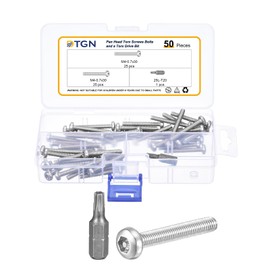DTGN M4x30mm Pan Head Torx Security Screws - 50Pack - Good for Machinery - 304 Stainless Steel Tamper Proof Torx Security Fastener - Silver Tone