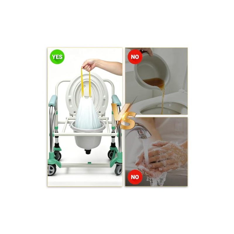 Commode Liners with Absorbent Pads (100)