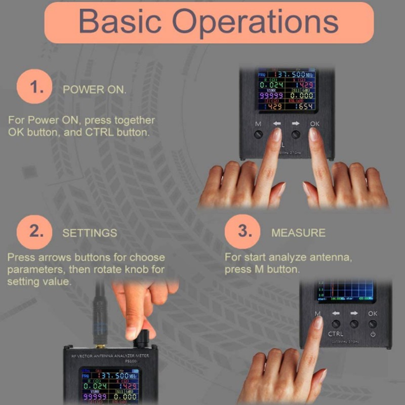 Antenna Analyzer Handheld 137.5MHz‑2.7GHz UV RF Vector Analyzer for Indoor