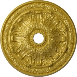 Ekena Millwork CM30FLRGS Flagstone Ceiling Medallion, 30"OD x 3 7/8"ID x 3 1/4"P, Hand-Painted Rich Gold