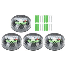 4Pcs Outdoor Waterproof Semicircle 6LED Solar Power Wall Lamp Black Shell White Light