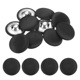 TIXIPEM Cover Button Kits 25mm/ 1 Inch [10pcs] - Fabric Button Maker Covered Metal Use for Hat Replacement & Repair Jeans & Blouse & Sewing & Crafts Making DIY Lovers - [Black]