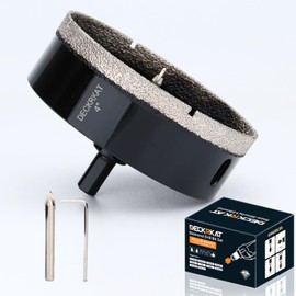4 inch Diamond Hole-Saw Bits with Pilot Drill Bit -4" Diamond Tipped Tile Hole Saws with Guiding Bit Accurate Drilling for Porcelain Tile Ceramic Pottery Granite Stone Glass Bottles 102mm.