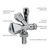 Vancoco Universal Combination Angle Valve G1/2 Inch Double DN 15
