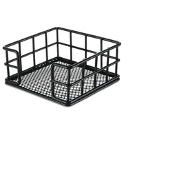 NFASHIONSO Black Metal Chicken Wire Office Desktop Sticky Note Dispenser, Square Memo Pad Holder