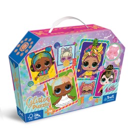 Trefl 53016 Puzzle Glitter 70 Pieces, Comfortable Box with Handle, Glitter Puzzle for Little Suprise Fans, Fun for Children from 4, Colourful L.O.L. Dolls