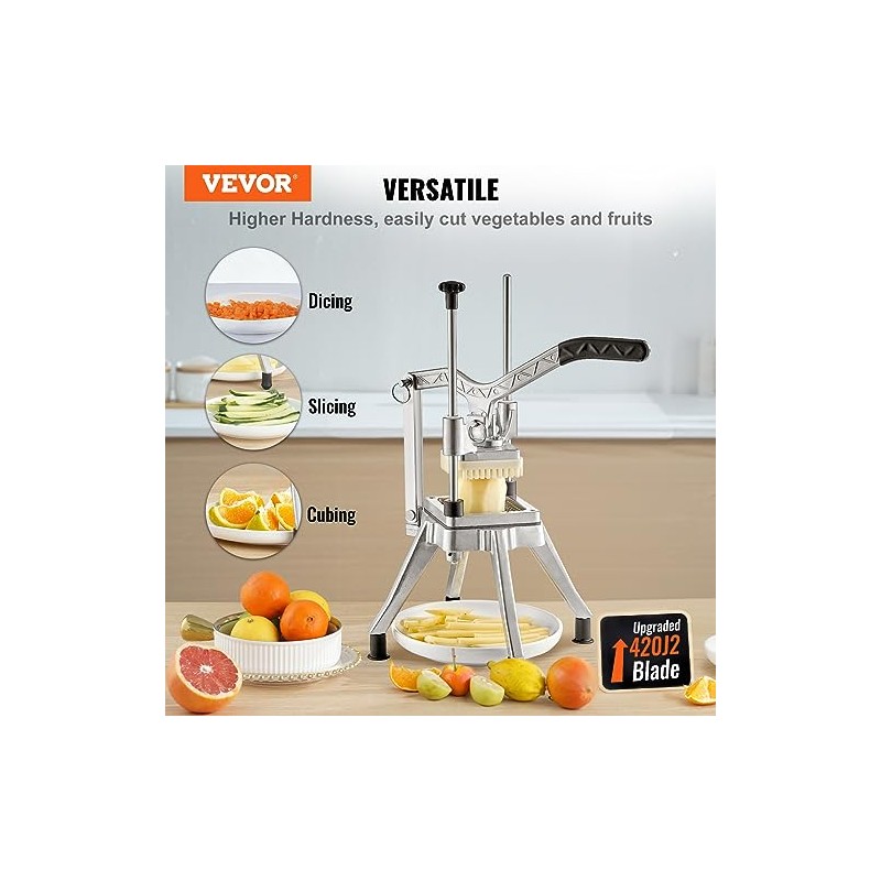 VEVOR - Picador comercial de verduras con 4 cuchillas de