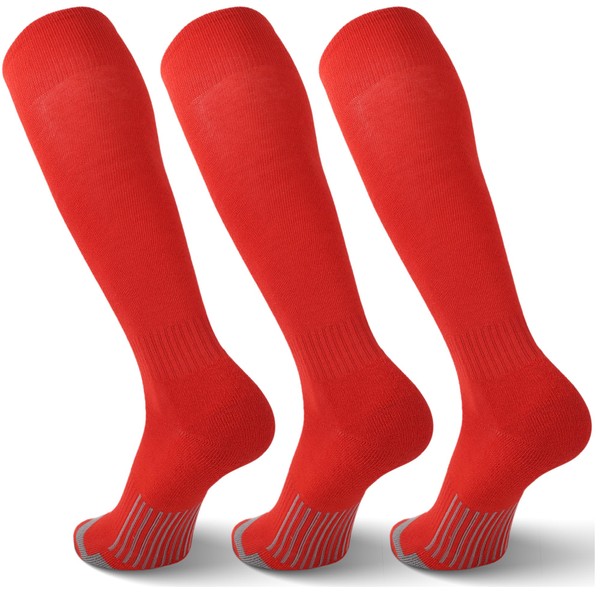 FYTUTESE 3 Pack Soccer Socks Softball Baseball Football Socks for
