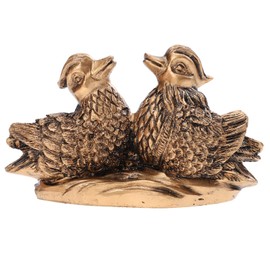 Chinese Mandarin Love Birds Statue Decorative Mandarin Feng Shui Mandarin Ducks Wedding Souvenirs (Bronze)