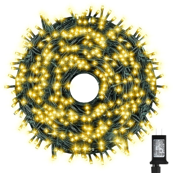 XUNXMAS 800LED 272ft Outdoor Christmas String Lights, Christmas Tree Lights with 8 Lighting Modes, Plug in Indoor Outdoor Twinkle Lights for Tree Garden Wedding Party Decoration, Warm White