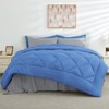 HEVUMYI Royal Blue & Light Grey Full Comforter Set -
