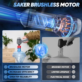 Saker Car Vacuum Cleaner Portable Cordless 14000PA,3 in 1 Handheld Car Vacuum with Brushless Motor One-Click Dust Removal for Car,Office and Home Cleaning Dark Gray Silver