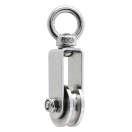 heyous U Type Swivel Pulley 304 Stainless Steel Duplex Bearing Detachable 360 Degree Rotation Heavy Duty Traction Wheel