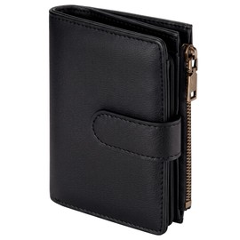 Espera Small Wallet Women Leather RFID Blocking Bifold Ladies Compact Card Holder ID Window Wallets with Zipper Coin Pocket