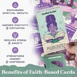 PURPLE CANYON Faith-Based Affirmation Cards – Daily Scripture & Prayer Cards with Bible Verses | Christian Gifts for Women’s Encouragement & Inspiration | 52-Card Deck