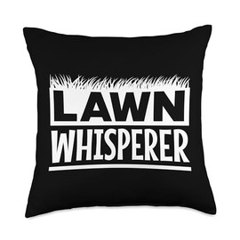 Groundskeeper Garden Lawn Care Lawn Mowing Gift Lawn Whisperer Funny Gardener Gag Outfit Men Women Throw Pillow, 18x18, Multicolor