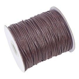 PH PandaHall 1.5mm Waxed Cord,100 Yards Waxed Cotton Cord Brown Waxed Thread Beading String Waxed Craft String for Bracelet Necklace Jewelry Waist Beads Making Crafting Beading Macrame