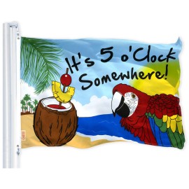 UD_G128 Combo Pack: USA American Flag & It's 5 O'Clock Somewhere Flag 3x5 FT Printed 150D Polyester
