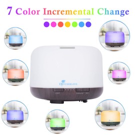 Diffuserlove Essential Oil Diffuser 500ML Aromatherapy Diffuser Mist Humidifiers 7 Color LED Lights Diffusers for Home Office Bedroom (Size:6.7" L x 6.7" W x 4.7" H)