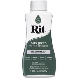 Rit Dye Liquid Dark Green All-Purpose Dye (8oz) - Pixiss Tie Dye Kit and Accessories Set Bundle with Rubber Bands, Gloves, Funnel and Squeeze Bottle - Tie Dye Party Supplies
