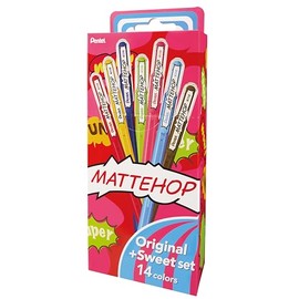 Bolígrafo Pentel Matte Hop Original + Sweet Color, 14 Colores K110-V14ST