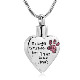 Your Wings Were Ready, But My Heart Was Not Stainless Steel Carved Locket Cremation Urn Necklace for Pet Dog Cats