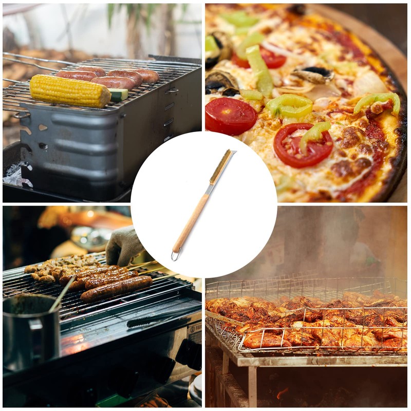 Pizza Oven Brush with Scraper Long Handle 55.5cm / 21.9inch