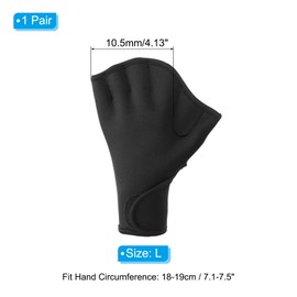 PATIKIL Swimming Gloves Swimming Gloves with Web Aqua Fitness Water Resistance Swimming Paddle for Women Men Water Aerobics Large Black