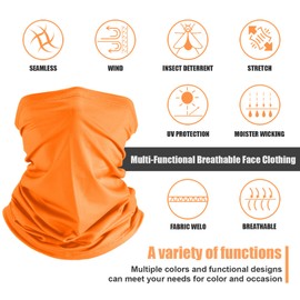 6 Bragas de Cuello Bufanda de Cara de Protección UV de Verano Pañuelo Transpirable de Protector Solar (Color Vívido)