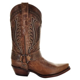 Soto Boots Women's Harness Cowboy Boots M50039 (Brown,7)