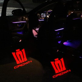 220 Series Crown, Athlete Car Door Lamp, Logo Curtain Lamp, Set of 4, Tool Included, Courtesy Light, Door Welcome Light, LED Logo Projection, Compatible Crown 15th Generation 220 Series, S22# Type