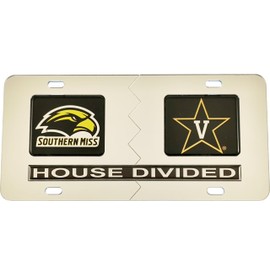 Southern Mississippi + Vanderbilt House Divided Split License Plate Tag [Silver/Silver - Car/Truck] - ID#54030