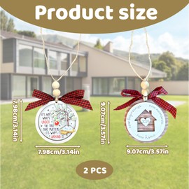 2Pcs New Home Gift, House Warming Gifts for Couples and Women, Hanging Ornaments with Circular and Apple Tree Design, First Christmas in New Home Decor