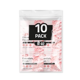 Disposable Essential Flows Period Kit for Girls and Teens - 3 Pantyliners, 2 Maxi Pads & Feminine Wipe | Confidence & Hygiene Essentials for School, First Period, Bulk for Charity (Pink Style) (10)