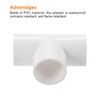 QUARKZMAN PVC Pipe Connector T-shaped Coupling Connection Pipe White 20mm