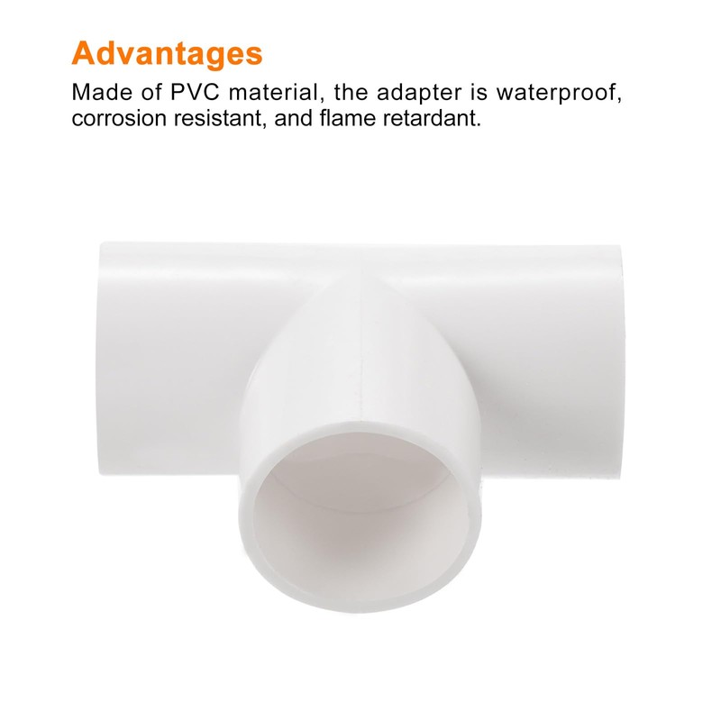 QUARKZMAN PVC Pipe Connector T-shaped Coupling Connection Pipe White 20mm