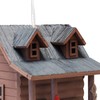 Home Bazaar Log Cabin Bird House, Handcrafted Wooden Outdoor Birdhouse