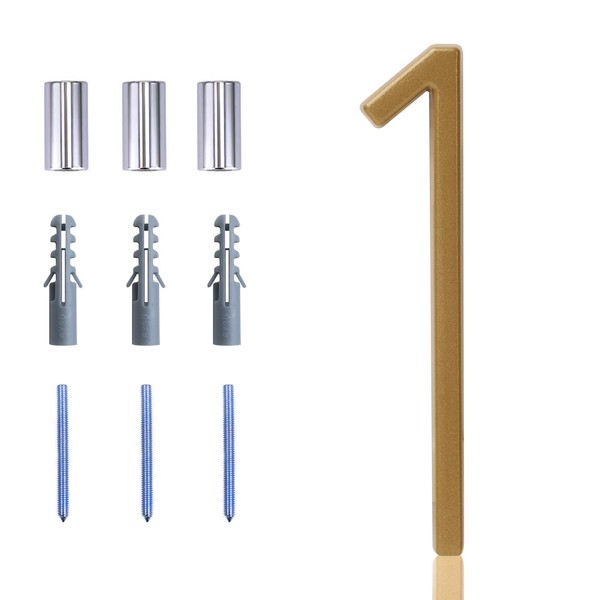 Floating House Number Modern House Numbers 5 inch, Deamos Zinc