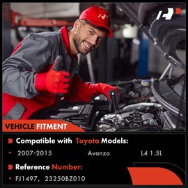 A-Premium Fuel Injectors Set of 4 Compatible with Toyota Avanza 2007-2015 1.5L, Replace# 23250BZ010