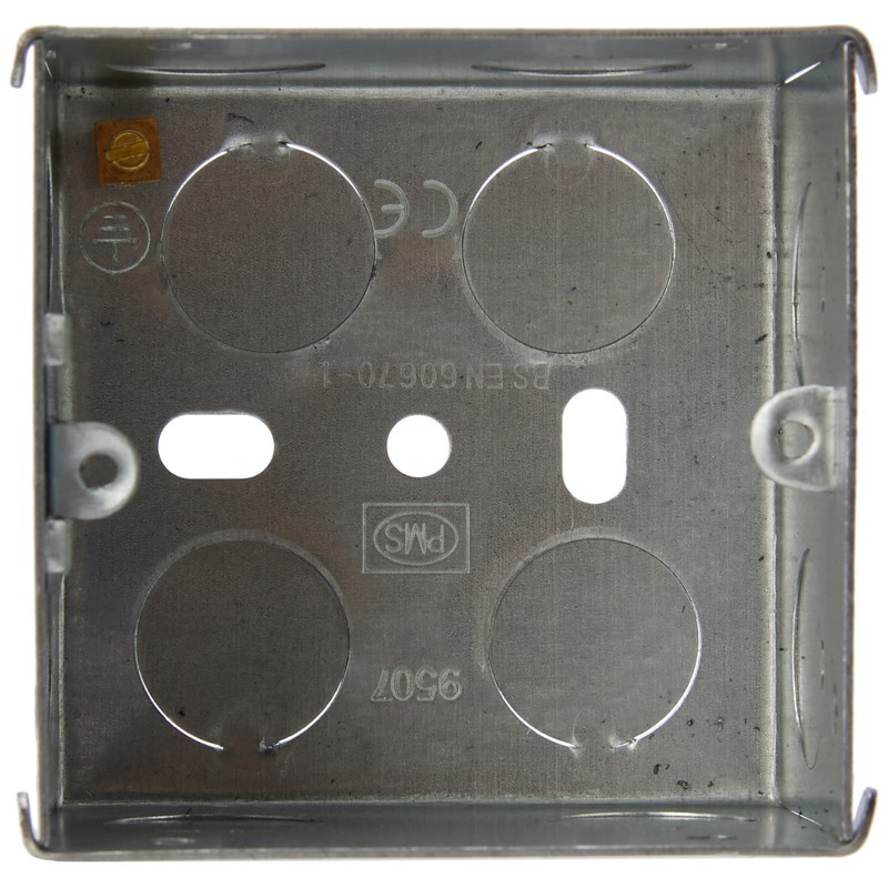 Merriway BH04061 47mm (1.7/8 inch) Depth Single 1-Gang Metal Flush