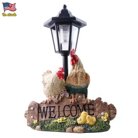 US Stock Solar - Powered Rooster Decorative Light Resin Craft - for Homeowners to Decorate Yards/Gardens,Charming Farmhouse VibeColor: As picture, Size: One Size