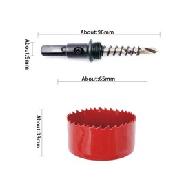 Hole Saw Drill Bit LAIWEI HSS Hole Cutter with Arbor for Wood and Metal (2-9/16"(65mm Hole Saw))