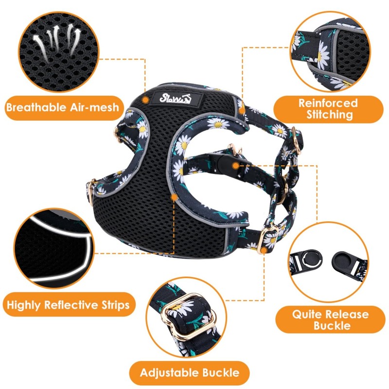 SlowTon Small Dog Harness - No Pull Dog Harness and