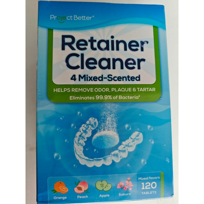 retainer cleaner tablets (4-mixed favor,120 denture cleaning tablets)