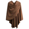 PULI Womens Large Cross Front Poncho Sweater Wrap Topper Knitted
