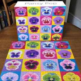 Flower Jigsaw Puzzles 1000 Pieces, PICKFORU Colorful Wildflower Pansy Puzzles for Adults, Floral Pop Art Puzzle, Challenging Plant Theme as Wall Decor